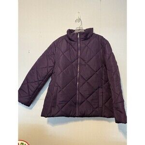 Diamond-Quilted Puffer Jacket Plum Color Size XL  NY&C